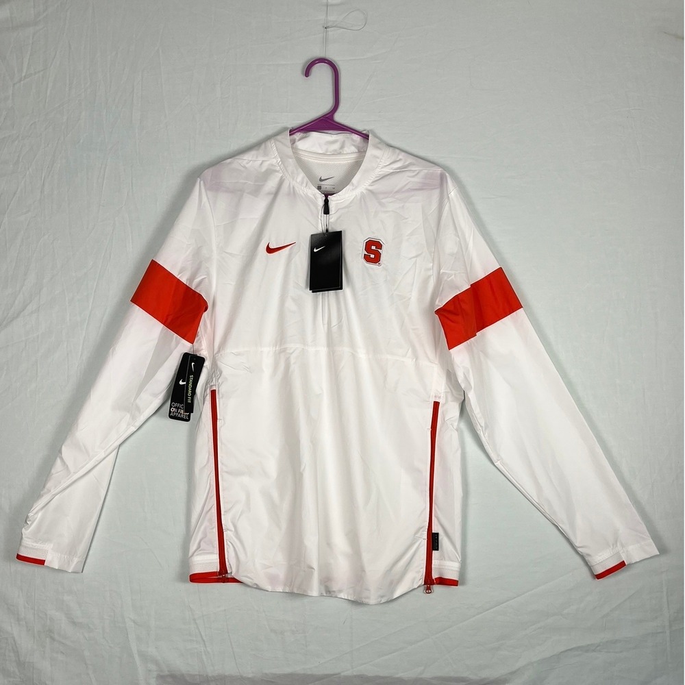 Nike Windbreaker Mens Small White NWT NC State‎ Wolfpack Quarter Zip AR9382-100